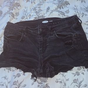 black jean shorts